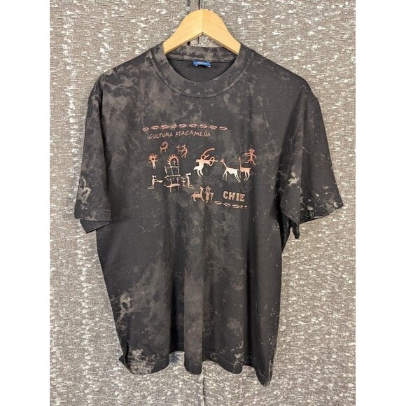 Vintage T World Chile Graphic Print Souvenir Tie Dye T-Shirt Size Medium - Picture 1 of 6